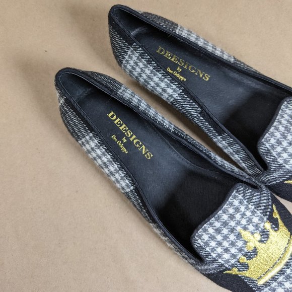 Deesigns by Dee Ocleppo Black & Grey Houndstooth Women's Loafer Flats 8M - Picture 8 of 16